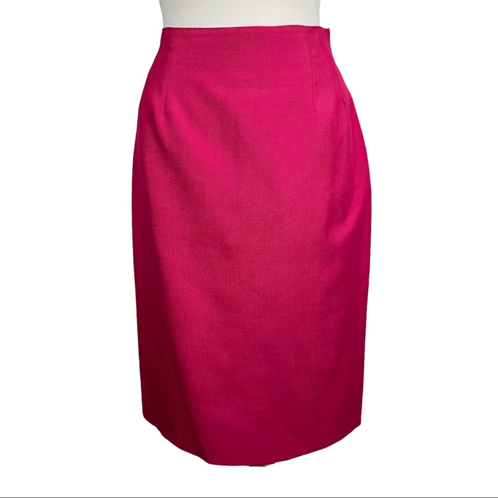 FITTING IMAGE Vintage Petites Pink Midi Pencil Skirt Size 10